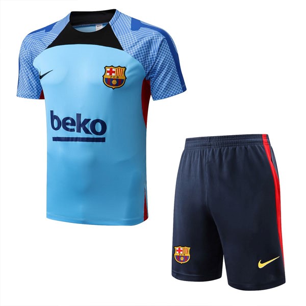 Maillot Entrainement Barcelone Ensemble Complet 2022-23 Bleu